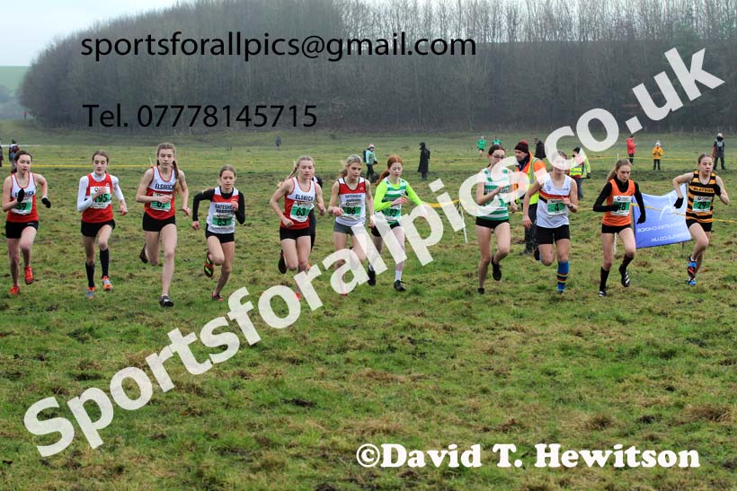 Girls under-15s 2022 North Eastern Harrier League, Thornley Farm, Peterlee, County Durham. Photo: David T. Hewitson/Sports for All Pics